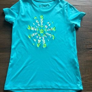 Kiss My Cleats Under Armour Graphic Tee Soccer Youth Girls Small